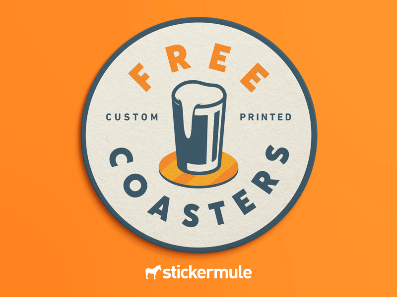2 days left for free coasters! by Sticker Mule on Dribbble