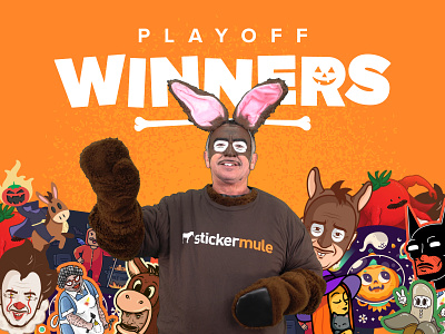 Halloween Playoff Winners donkey giveaway halloween playoff sticker mule