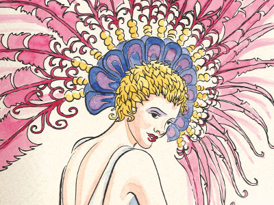 Showgirl Watercolor illustration