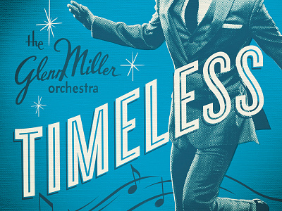 "Timeless" album cover design 50s 60s album big band halftone kitsch lp music retro texture