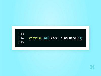i am here console design javascript log sticker
