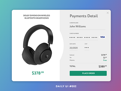 Day #002 "Credit Card checkout" dailyui design ui ui challenge uxui webdesign