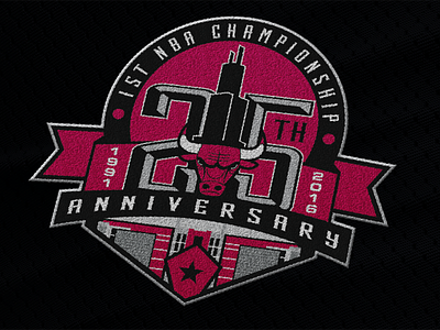 Bulls 25th Anniversary Patch anniversary bulls chicago bulls nba championship patch united center