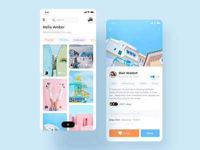 picture recommendation app ui