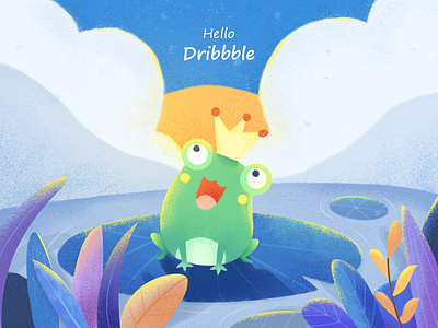 The happy little frog design illustration