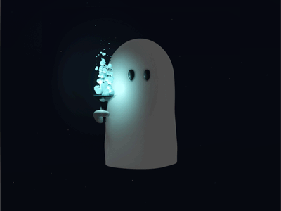Lonely Ghost after affects c4d cinema 4d ghost gif halloween lighting model render