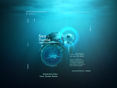 Sea Turtle - EXTINCT after affects arnold render c4d character art cinema 4d compositing extinction ocean life ocean waste render stillframe turtles ui