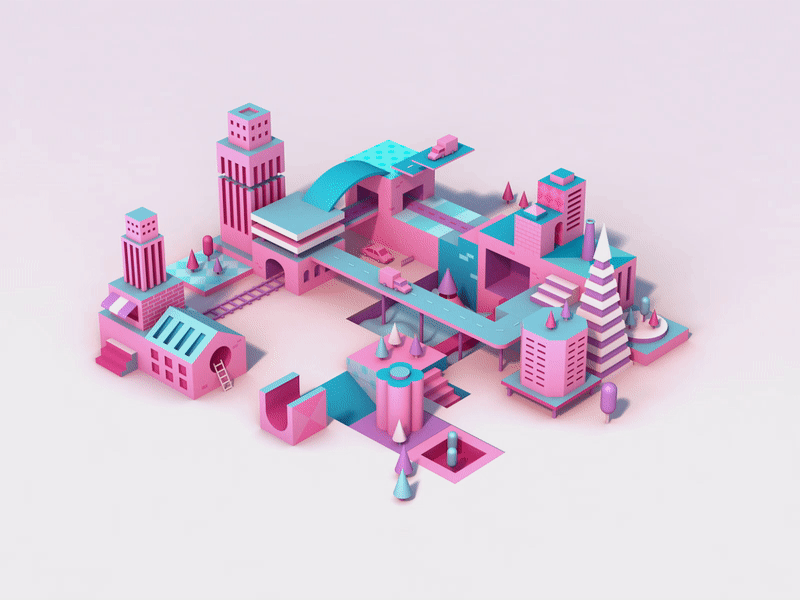 City Grid in 3D 3d art animation c4d cinema 4d city illustration isometric render