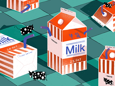 Milk artwork cow digital illustration illustration milk