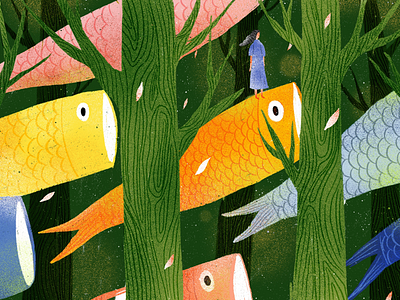 Chasing a Dream artwork digital art digital illustration fish forest illustration procreate
