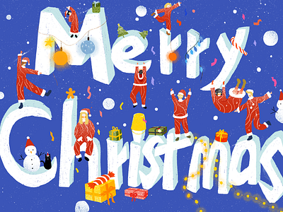 Merry Christmas artwork christmas digital illustration illustration procreate