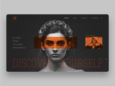 Discover yourself beautiful eye female typography ui vision web