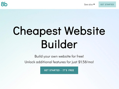 8b Cheapest Website Builder | Pricing