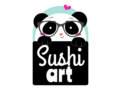 Sushiartt art design flat illustration kawaii logo panda personal brand personal branding vector