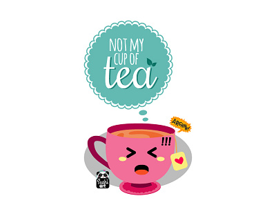 tea art design drink flat hard icon illustration kawaii tea tea cup vector