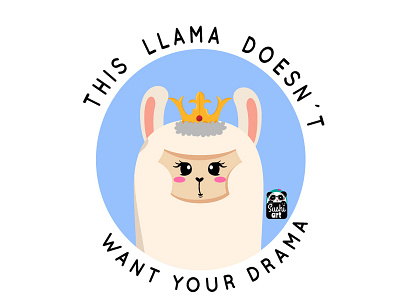 Llama no drama! art design drama flat illustration kawaii llama pun vector