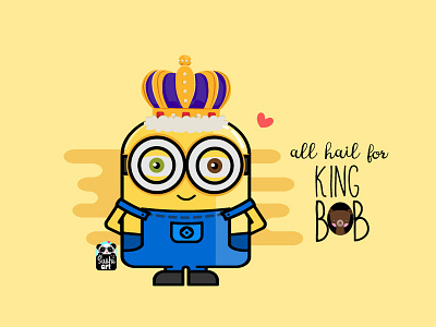 King bob ♥ art cute design despicable me flat illustration kawaii kingbob minion minions vector yellow