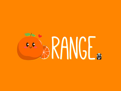Orange art color cute design flat food food art foodpun fruit illustration kawaii orange typo typography vector