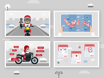 Astra Mascot Scene Illustration animation design flat graphic illustration mascot motion motion graphic motorbike motorcycles scene vector video