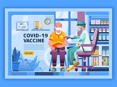 Covid-19 Vaccine Blue Landing Page