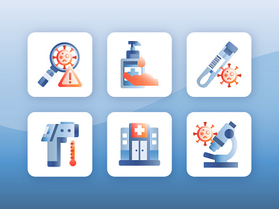 Blue Orange Vaccine Icons Design 2 blue corona covid covid 19 drug drugs hand hospital icon illustration magnifier medic medicine orange pcr sanitizer swab vaccine virus zoom