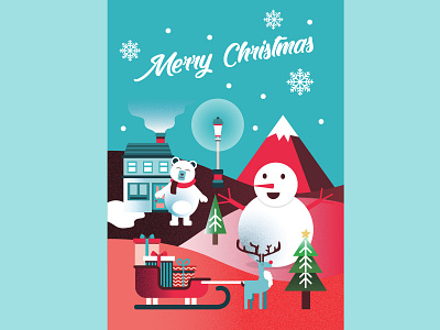 Christmas Card branding card cartoon character christmas design education gradient icon identity illustration people peoples snow vector