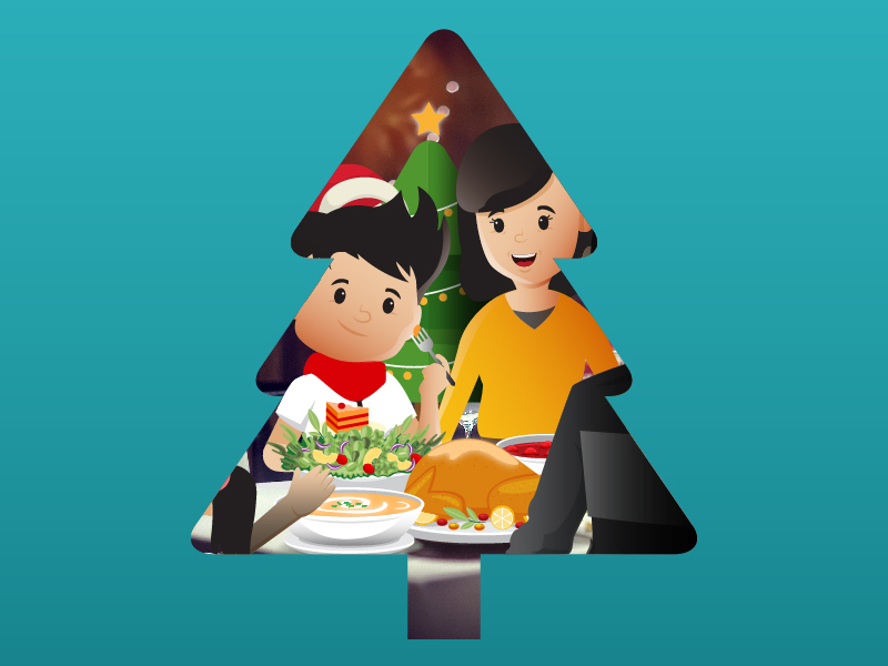 Christmas Dinner with Family by Fakhri Aristo on Dribbble