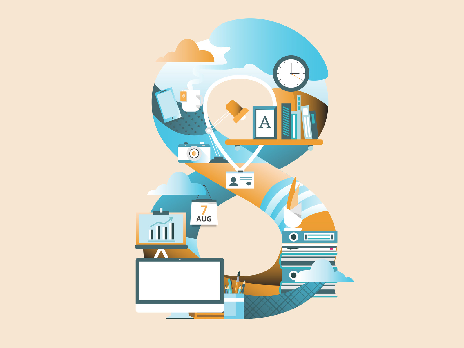 Number 8 : Office by Fakhri Aristo on Dribbble