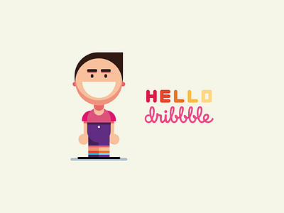 Hello Dribbble charachter hello dribble illustration
