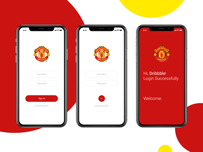 Manchester United Fan APP Login page app concept design login design manchester united sketch app