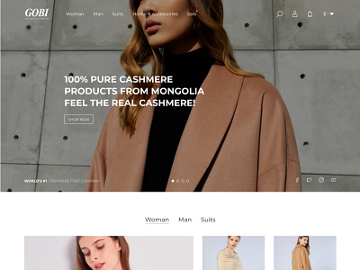 Gobi Cashmere ReDesign branding cashmere ecommerce figma gobi shop ui ui design web design