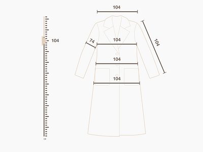 Size chart (coat) cashmere character design chart coat design invision studio line art size size chart