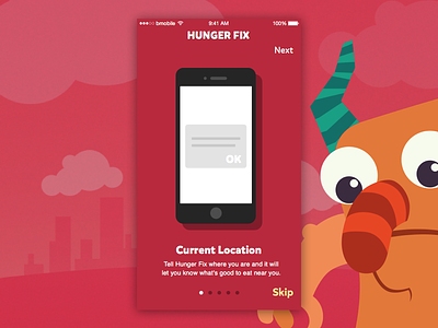 Hunger Fix Onboarding android app ios mobile app onboarding sketch