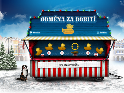 O2 Telefonica Czech reward page amusement carnival city ducks park winter