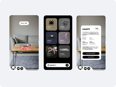 SephiaXR : An Extended Reality Application for Spider Phobia ar augmented reality extended reality mobile ui ui design user interface xr