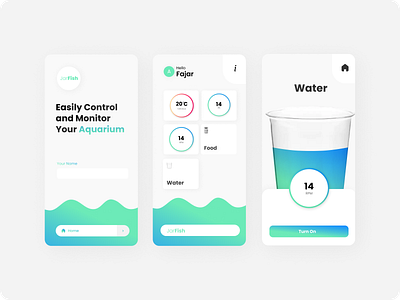 Jarfish IoT App aquarium fish internet of things iot mobile ui ui design unity user interface