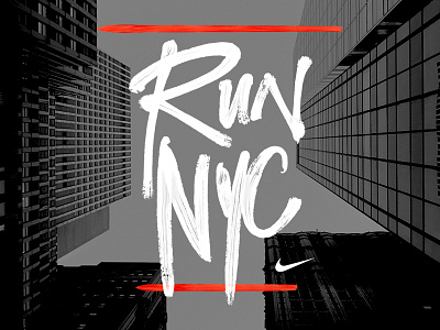 Run NYC 2d graphic identity logo mark nike nyc race run running sport typography