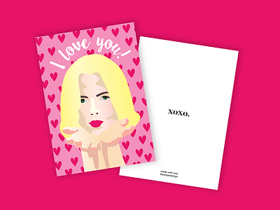 Marilyn Monroe Valentines Card graphic design love marilyn marilyn monroe postcard stationery valentines