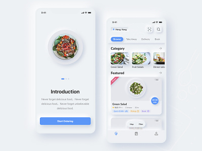Neumorphism Style - Food Ordering app branding design food icon ios logo ui ux