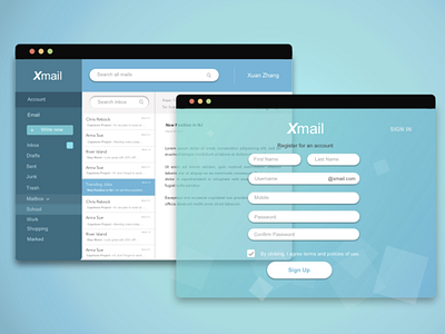 Mailbox mail app mailbox prototype ui