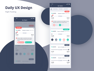 Flights tracking - daily UX Design Challenge