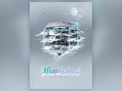 Blue Velvet app Poster Design 90s art digital art graphic graphic design neon photo photo montage poster retro retrowave science fiction