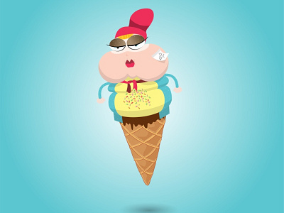 Mrs. Ice cream coreldraw design digital digital art digitalart graphic graphicdesign illustration vector web