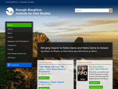 Keogh-Naughton Institute for Irish Studies notre dame photo background