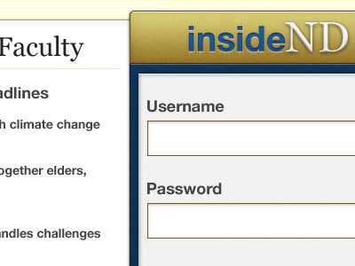 InsideND Login Page Concept