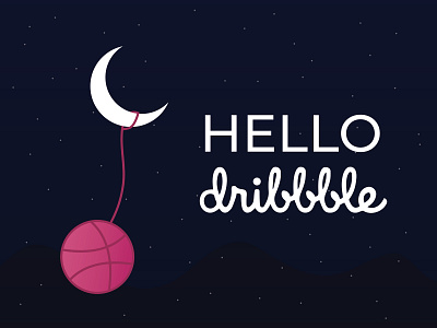 Hello Dribble drawing drawingart dribble hello hello dribble illustration illustration art illustration design moon night sky