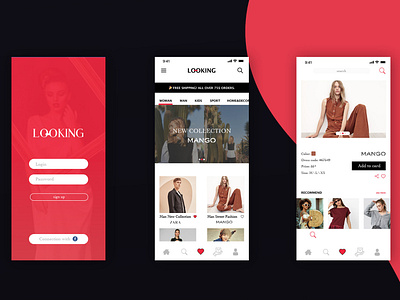 Online Shopping App LOOKING app app design application dribble logo online shop shopping ui uxdesign uxui web webdesign website