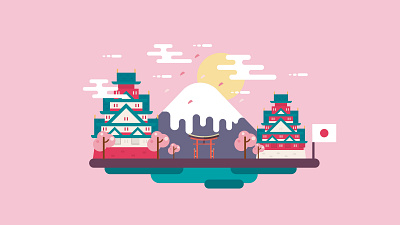 City city colours design flat illustration info design info graphic japan