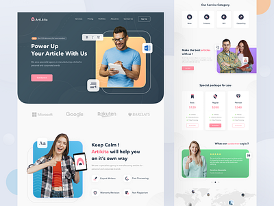 Artikita Landing Page - Exploration agency agency website agent article clean company design landing landingpage logo news review seo service ui ux web web design webdesign website