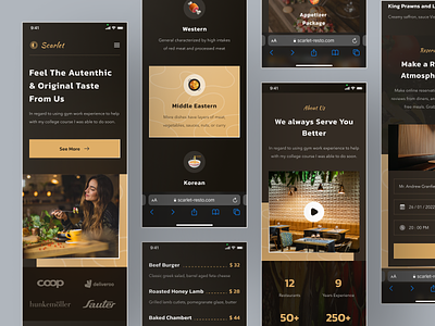 Scarlet - Responsive Web Version app clean cuisine design dishes food menu mobile responsive restaurant service ui ux web